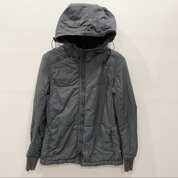 G-Star Raw Truck Quilted Hooded Overshirt Long Sleeve Jacket Medium Gray - Picture 1 of 7